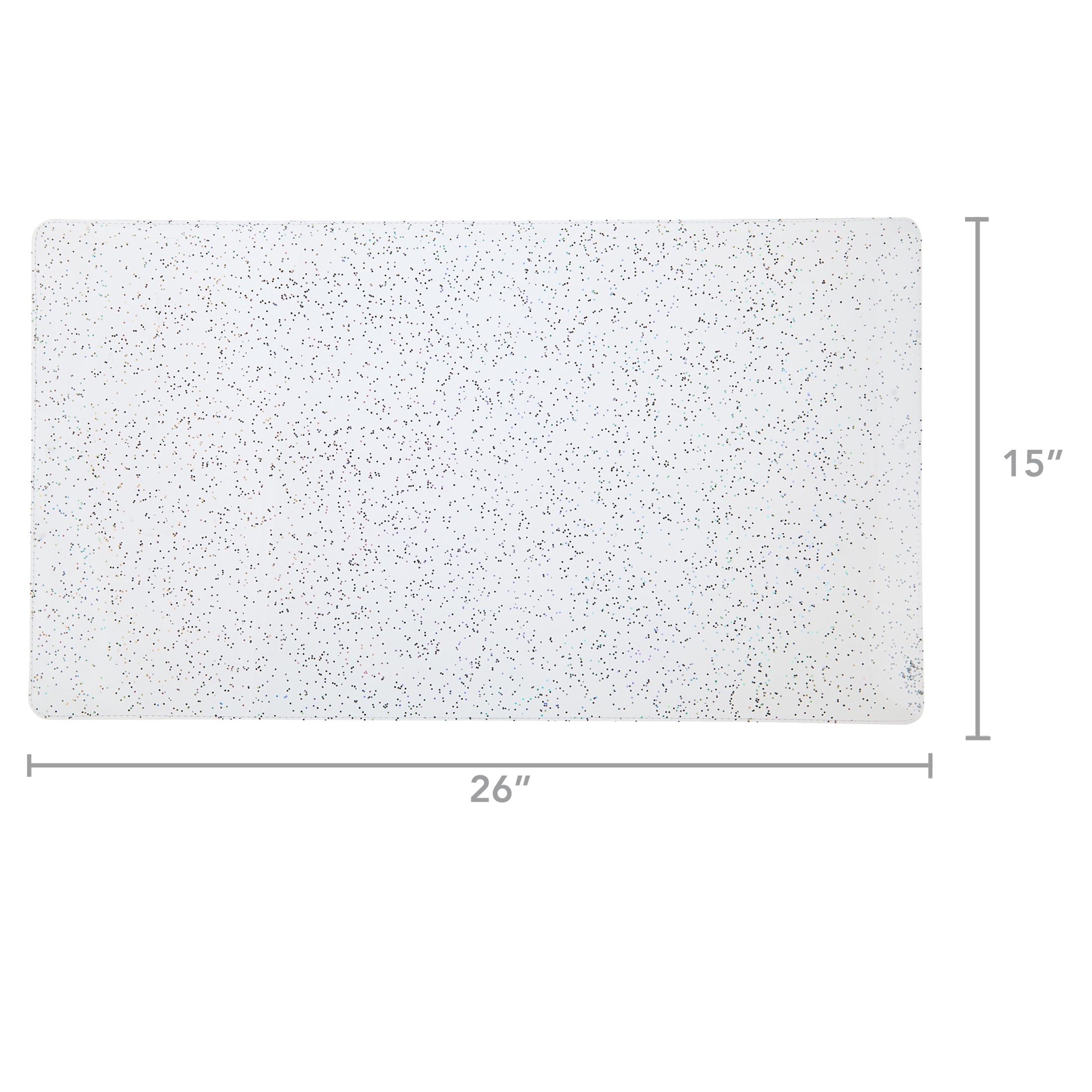 Pen+Gear Large Desk Mat, Clear Glitter, 25.98" x 14.96"