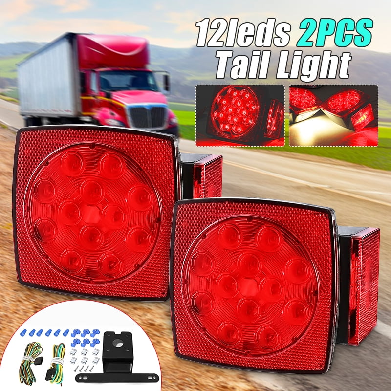 2pcs Led Boat Trailer Lights Kit Submersible Tail Light