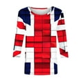 thumbnail image 4 of Union Jack Flag Shirts for Womens Fashion UK United Kingdom Flag Tshirts Great Britain British Women Girl T-Shirt 3/4 Sleeve Summer Tops Casual Dressy Tunic Round Neck Tee Going Out Blouse, 4 of 5