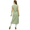 thumbnail image 4 of Phagun Women's Printed Cotton Tunic Sleeveless Green Kurta Front Cut Kurti-6, 4 of 9