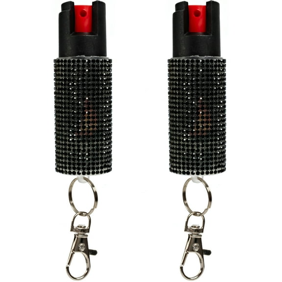 BURN Pepper Spray for Self Defense, Max Strength - 0.67 fl oz Fashionable Design - Black 2 Pack