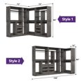 thumbnail image 3 of iSunirm L Shaped Closet System, 3-in-1 Walk-in Closet Organizer System with Drawers, Hanging Rods, and Storage Shelves, Wardrobe Closet System with Corner, for Bedroom/Closet/Kitchen, Black Oak, 3 of 8