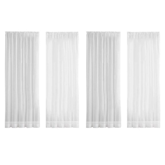 Window White Sheer Curtains 84 Inches Long 4 Panels Clear Basic Rod Pocket Panel