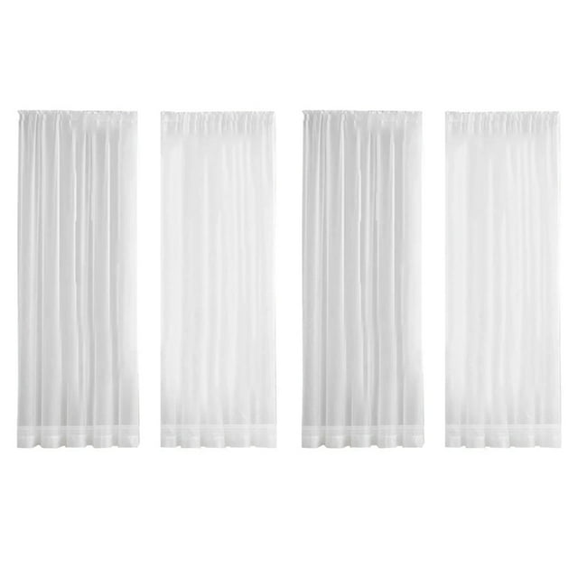 84 Pulgadas de 4 Paneles Cortinas Blancas Transparentes Cortinas Transparentes Panel Básico de Bolsillo de Varilla