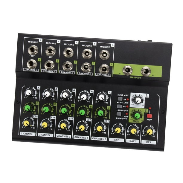 Mezclador de audio, consola de mezclas, mezclador de línea de reverberación de 10 canales, fuente de alimentación, controlador de sonido DJ profesiona
