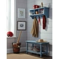 thumbnail image 3 of Alaterre Furniture Country Cottage Coat Hooks and Bench Set, Blue Antique Finish, 3 of 9