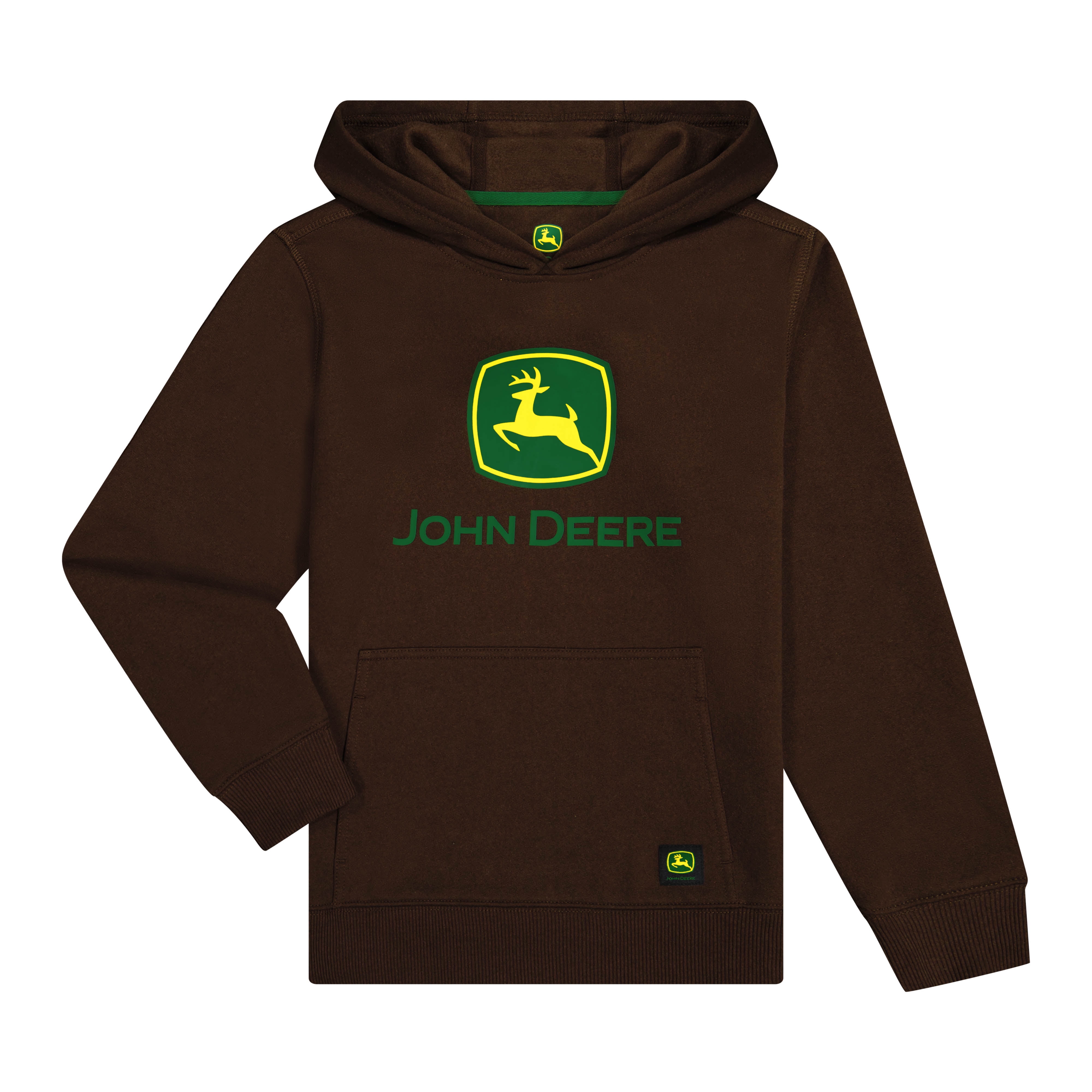John Deere Felpa Con Cappuccio In Pile Uomo - Logo Fronte, Proprietà Farm Supply, 300g - 3