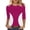Hot Pink, variant on YUGYXL Summer Tops for Women Trendy 3/4 Sleeve Crew Neck Shirt Casual Color Block Blouse Tee Cotton Crewneck Pullover Blue L
