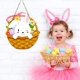 thumbnail image 4 of POINTERTECK Décorations de Porte de Pâques 11.7 "X 13.5" Easter Lapin Panier Porte Signe Pâques Porte Signe pour Mur Maison Intérieur Extérieur Printemps, 4 of 7