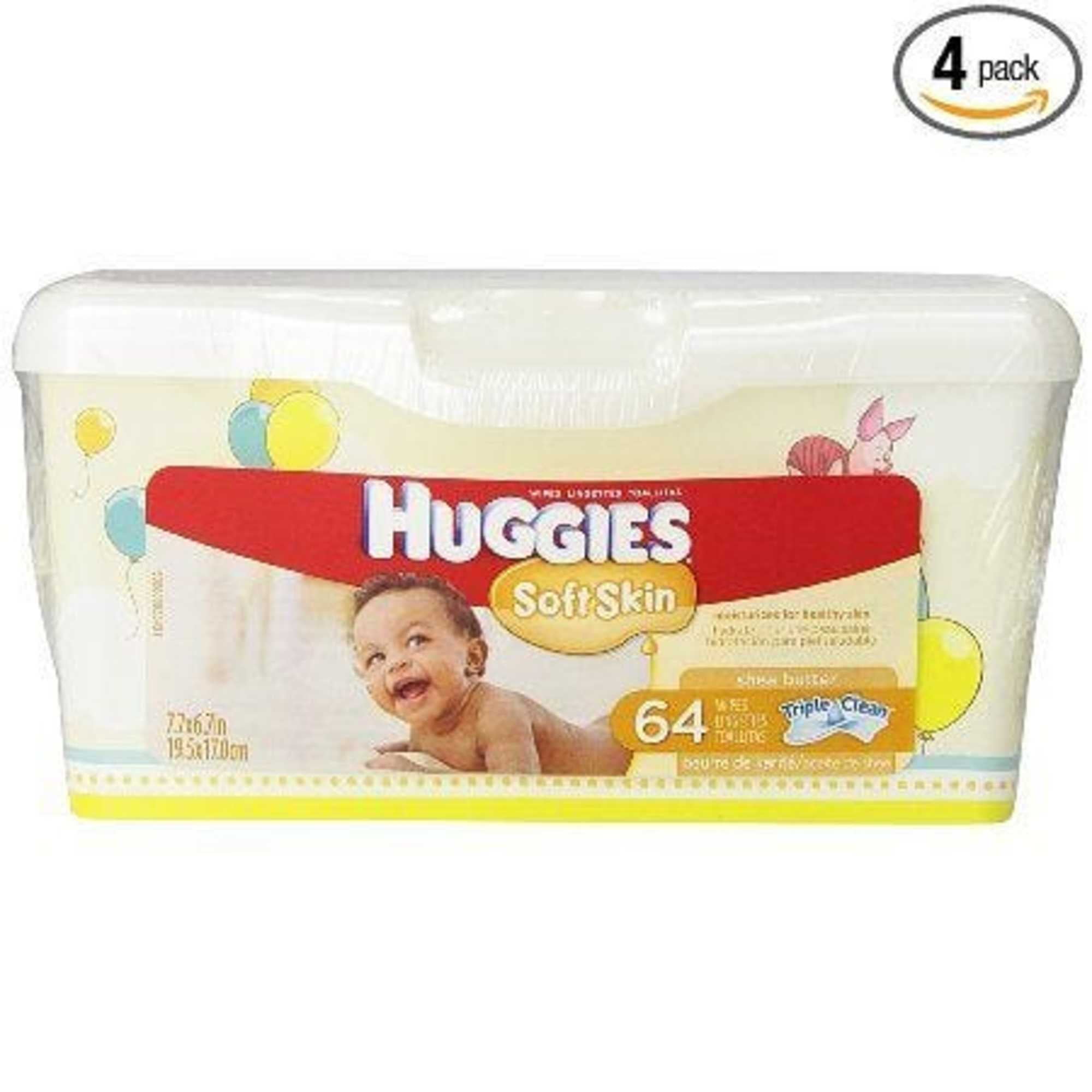 Huggies Natural Care Baby Wipes, Unscented, Tub Packs (64 Total Wipes