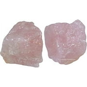 Rose Quartz Crystal Raw Stones (2 Pieces)