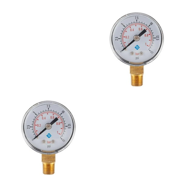 Riwesomey Medidor de presión hidráulica compresor de aceite de agua multifuncional medidor de prueba neumático para mecánico químico Tipo 2 2Conjunto