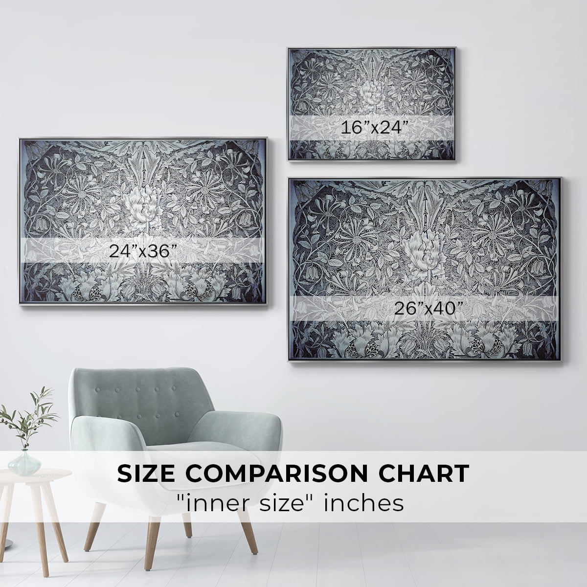 Vintage Abstract Print-LV Framed in Silver Wood Gallery Wrapped Canvas 27 in. x 41 in.