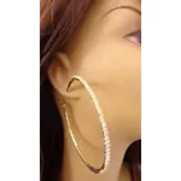 Clip-On Hoop Earrings - 1.5 Inch Thin Hoops In Gold Or Silver Plated, Silver Shown