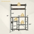 thumbnail image 3 of Gymax Hutch Bakers Rack w/LED Light 2 Anti-toppling Kits Charging Station for Kitchen Rustic Brown, 3 of 10