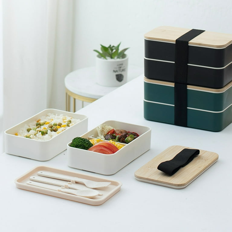 Versatyle Set of 2 Platinum Silicone Bento Box with 3 Compartments Lea