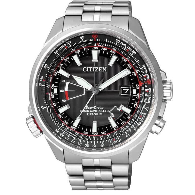 CITIZEN - Citizen Men's Grey Titanium Bracelet & Case Quartz Black Dial