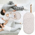 thumbnail image 1 of Juego de ropa de cuna infantil de seda estampada, sábanas para cuna infantil, funda para colchón de cuna infantil para recién nacido, seda suave, lavable a máquina, ideal para cunas, 1 of 8