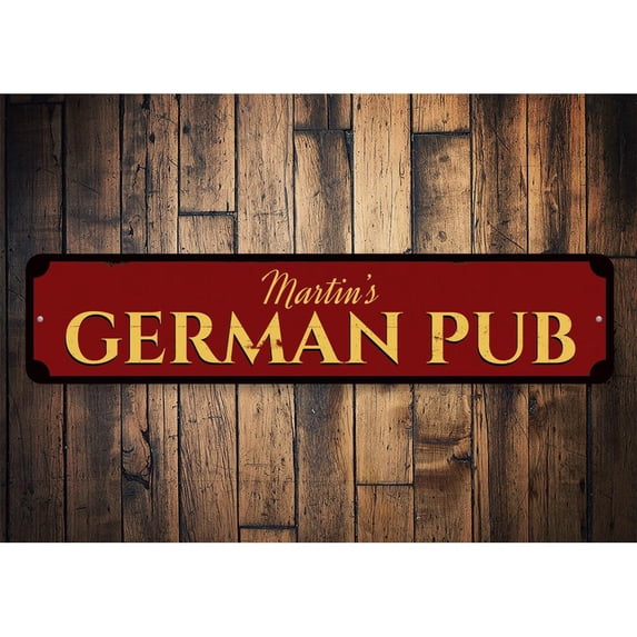 German Pub Novelty Sign, Metal Wall Decor - 4x18 inches