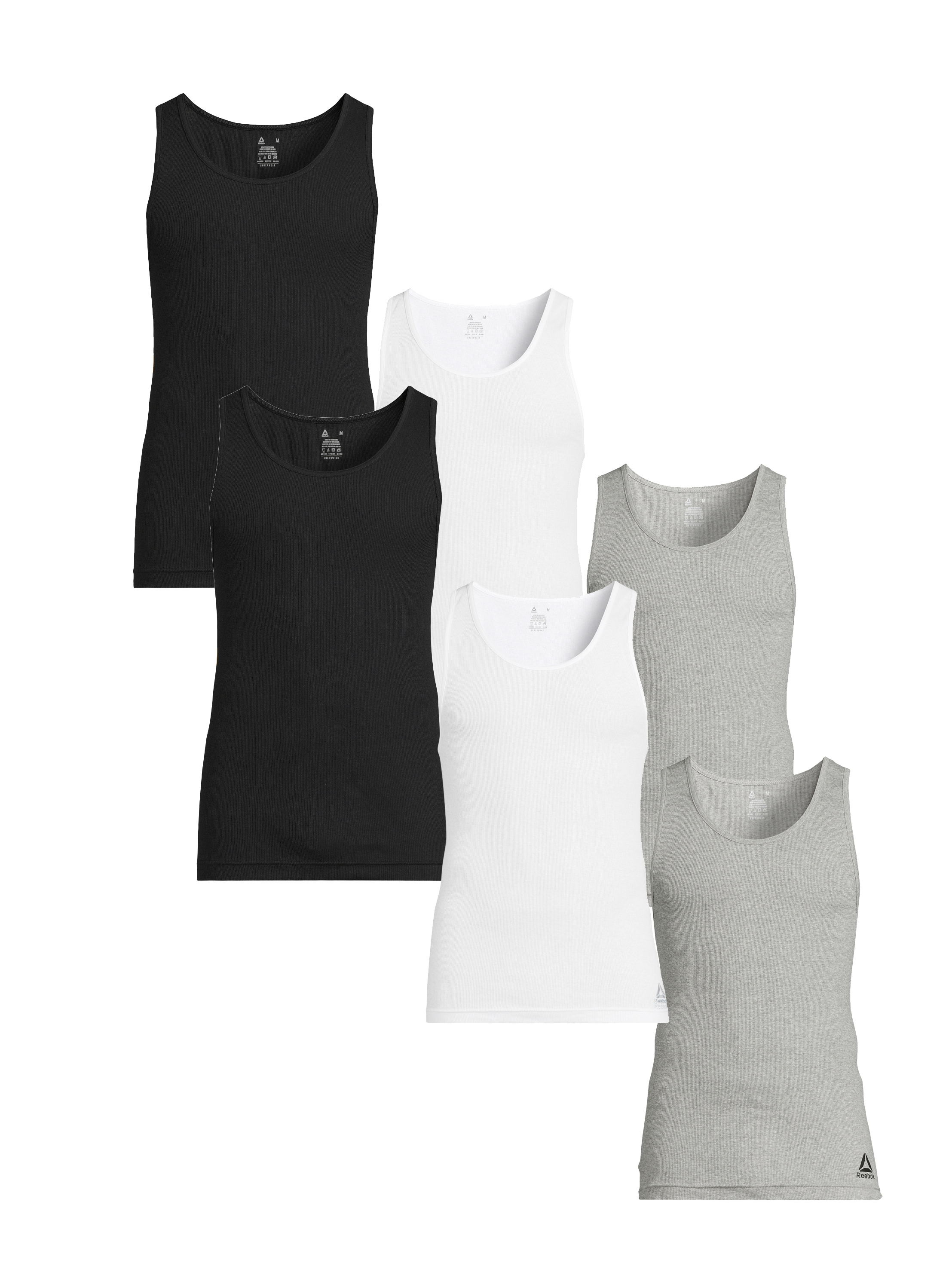Reebok Men's Performance Cotton Tank Top, 6-Pack photo 1