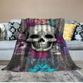 thumbnail image 2 of ONETECH Skull Blanket for Men Women Bed Blanket Soft Cozy Throw Blanket Flannel Blankets and Throws Lightweight Warmth Blanket for Halloween Kids Couch Bed Home Decor, 2 of 6