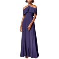 thumbnail image 2 of Mare Mare Womens Cold-Shoulder Gown Dress, Blue, Large, 2 of 2