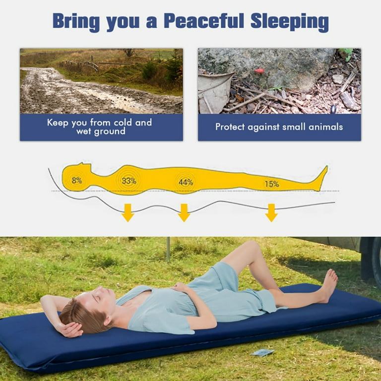 Spaco Self inflating Lightweight Folding Foam Sleeping Cot with Storage bag Blue Self Inflating Sleeping Pad 4 Seasons Camping Air Mattress Insulated Foam Sleeping Mat for Car Camping Walmart
