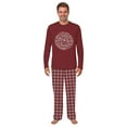 thumbnail image 3 of Turkey Thanksgiving Jammies for Family, Burgundy Plaid Matching Fall PJs, Long Sleeve Shirt and Pants Set, 3 of 7