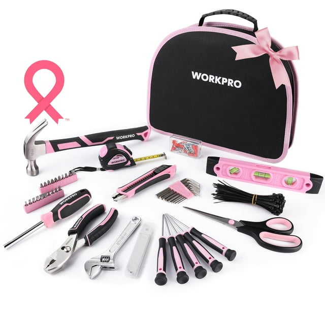Kit de herramientas WORKPRO Pink 236 piezas con bolsa de transporte