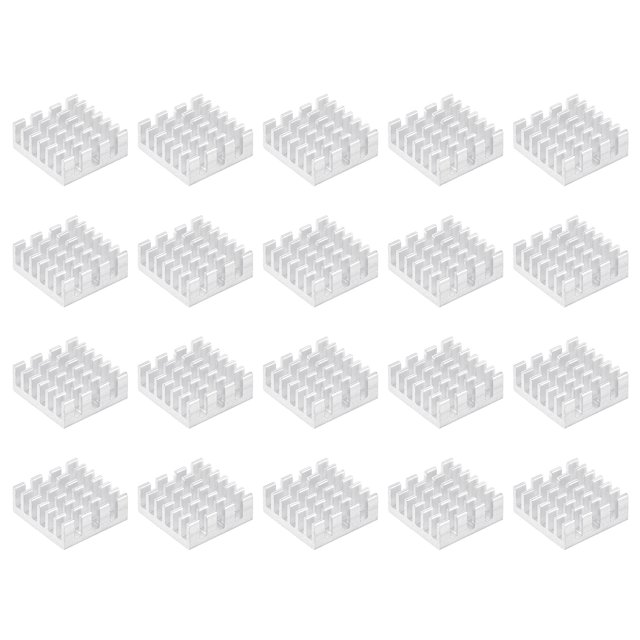 Unique Bargains 14x14x6mm Aluminum Heatsink Electronic Radiators for MOS IC Chip Silver Tone 20 Pack