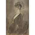 thumbnail image 2 of Constantin Guys 17x24 Gold Ornate Framed and Double Matted Museum Art Print Titled - Three-Quarter Length Portrait of a Woman (1865-70), 2 of 4