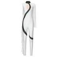 thumbnail image 3 of Kaerm Women Acrobatic Gymnastics Performance Jumpsuit Metallic Shiny Rhinestones Full Body Leotard Ivory M, 3 of 7