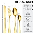 thumbnail image 6 of Silverware Flatware Set, 24-piece Stainless Steel Cutlery Set For 6 People Steak Cutlery, 6 of 7