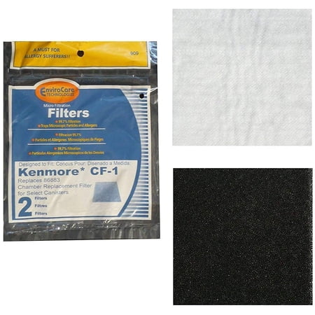 Filtres à Vide EnviroCare Pour Kenmore Sears – Filtre Mousse Progressive CF1 (Lot De 4)
