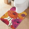 thumbnail image 2 of Yayeee Bath Rug for Bathroom Floor Non Slip Rectangle Fluffy Soft Absorbent Mat, 16"x24", Purple Hand Drawn Floral, 2 of 7