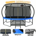thumbnail image 4 of Mersco 14ft Trampoline for Kids and Adults, Pumpkin Outdoor Trampoline with Basketball Hoop,Enclosure and Storage Bag, Jumping Trampoline for Boys and Girls Birthday Gift,Blue, 4 of 11