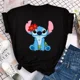thumbnail image 3 of Ropa para niños kawaii Ohana Stitch Disney Lilo Stitch dibujos animados niños camisetas de algodón camisetas de verano camisetas blancas y negras, 3 of 5