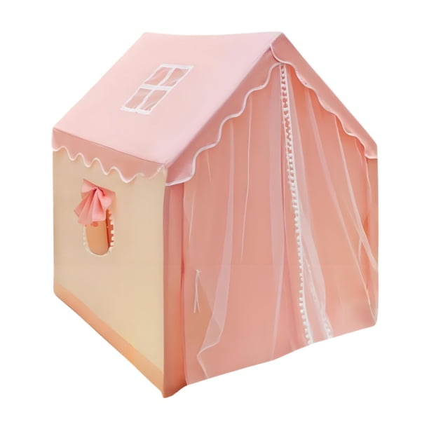 Tienda de juegos para niños, casa de juguete con castillo de princesa, casa de juegos portátil para niños Rosa