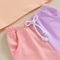 thumbnail image 6 of Bagilaanoe 2pcs Toddler Baby Boy Girl Shorts Set Short Sleeve Contrast Color T Shirt Tops + Shorts 6M 12M 18M 24M 3T Kids Casual Summer Clothes, 6 of 7