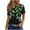 Black, variant on ZQUUVOU Womens T-Shirts Boho Printed Crew Neck Short Sleeved Tops(E-White,S)