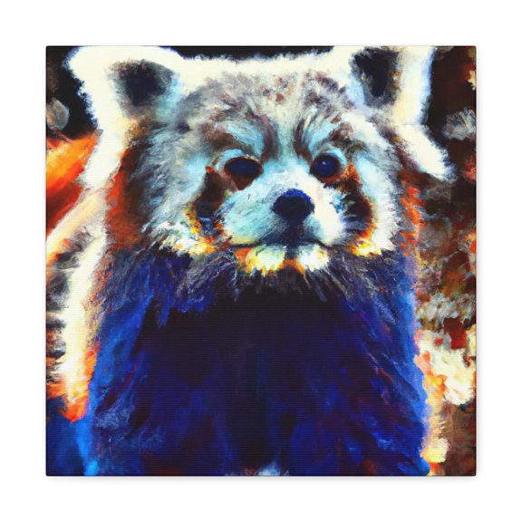 Red Panda Pointillism - Canvas