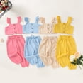 thumbnail image 2 of Bmnmsl Toddler Girl Straped Vest & Long Pants, 2pc Outfit Set, 2 of 4