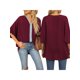 thumbnail image 4 of Txlixc Dolman manga cuello en V mujer #39;st - camisa gasa suelta Split verano Street Top Txlixc  moda, 4 of 6