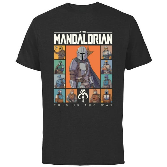 Star Wars The Mandalorian Character Grid This Is The Way - Short Sleeve Cotton T-Shirt for Adults - Customized-Black