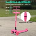thumbnail image 3 of Monopatin Scooter para Niños de 2 a 5 Años Hurtle, 3 Ruedas con Luces LED, Mini Kickboard con Freno, Manillar Ajustable de 63 cm a 71 cm, Antideslizante, Patin del Diablo, Sandia, 3 of 7