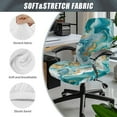 thumbnail image 5 of Renewold Marble Teal Gold Office Chair Cover Decorative Rotating Chair Slipcover Stretch Soft Chair Protector Cover for Desk Computer Chair St. Patrick's Day Decor, S, 5 of 7