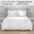 thumbnail image 3 of Mainstays All in One Reversible Comforter and Sheet Set- 11 Piece, King, White and Blue Ruffle, 3 of 14