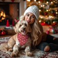 thumbnail image 4 of Dog Bandana 1 Pack,Red Christmas Deer and Snowflake Pattern Bandanas for Dogs,Cat Bandana,Small/ Large Dog Bandana 2 Size,Dog Bandanas Girl Boy, 4 of 6