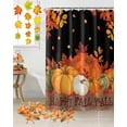 thumbnail image 3 of Thanksgiving Orange Pumpkin Shower Curtain Set ，Waterproof Fabric Shower Curtains Happy Fall Y'all Leaves Shower Curtains for Bathroom,Bathroom Decor 36"x72", 3 of 7