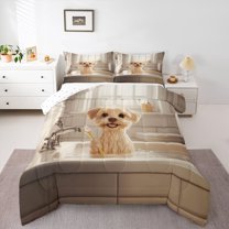 Castle Fairy Preppy Kids Cartoon Dog Twin Comforter Sets,Kawaii Animal Bedding Set